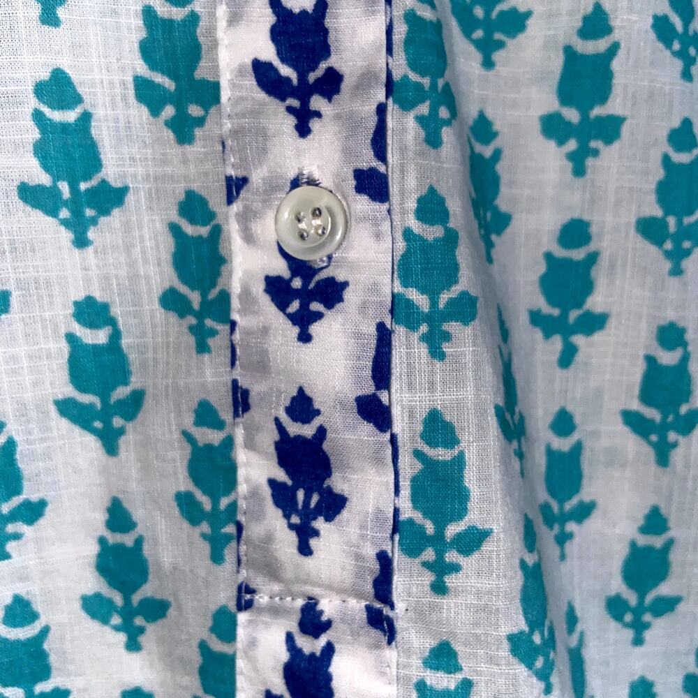 J Crew Blouse Women 4 Cotton Novelty Popover Pocket Popover - Picture 3 of 5